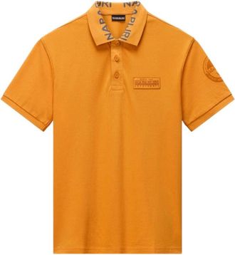 Napapijri Polo Shirt met Korte Mouwen - Heren - Polos - Oranje - L - Katoen - Tops