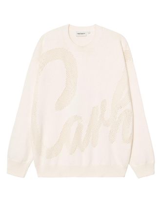 Carhartt Work in Progress Cotton Knit Sweater with Contrasting Logo Design