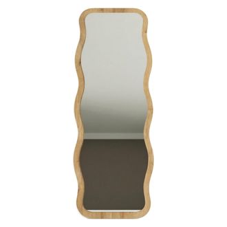 Dmora Espejo Bissone, Forma Rectangular, Tipo De Pie, Estructura Transparente, 50x160h Cm Roble Marr&oacute;n