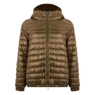 Herno Gevoerde jas met rits - Dames - Jassen - Bruin - Maat: XL Poliester