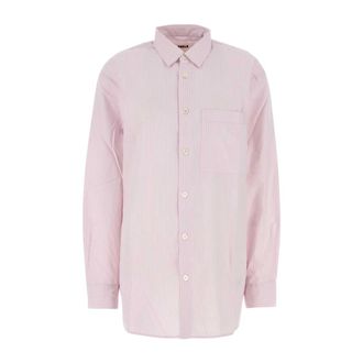 Tekla Casual Shirts, male, Pink, Size: XS Embroidered Poplin Oversize Pyjama Shirt