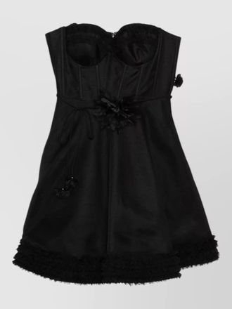 Zimmermann linen silk mini dress corset bodice