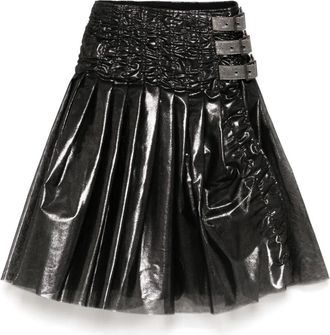 Junya Watanabe Gonna plissettata con cintura - Nero