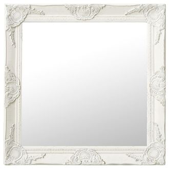 vidaXL Espejo De Pared Estilo Barroco Blanco 60x60 Cm Vidaxl