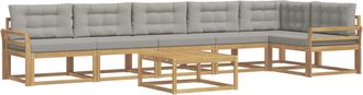 vidaXL Conjunto De Sof&aacute;s De Exterior 7 Uds. Blanco Y Gris Claro Vidaxl