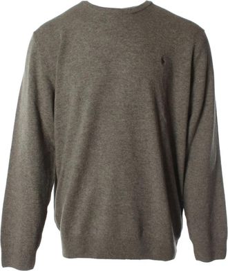 Ralph Lauren Rondgebreide trui - Heren - Ronde hals truien - Grijs - 2XL - Wol - Truien & Vesten