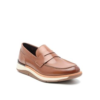 Rockport Mens Liam Penny Loafers with Stitched Toe in Tan - Size UK 9