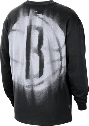 Nike Mens Brooklyn Nets Standard Issue Basketball Long-Sleeve Top in Black | II6271-010