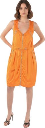 Bottega Veneta Orange V Neck Knee Length Dress