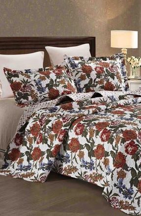 Luxury Home Floral Print Quilt & Sham Set in Scarlett at Nordstrom Rack, Size King