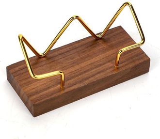 OEM Tarjetero De Visita, De Metal Dorado Y Nogal Negro, Soporte De Escritorio Para Tarjetas De Visita Para El Hogar, La Oficina O La Escuela