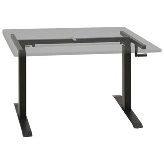 Berkfield Home Manual Height Adjustable Standing Desk Frame Hand Crank Black