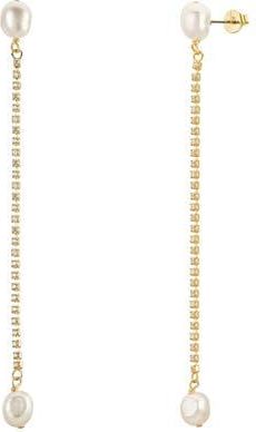 Untamed Petals Sarah Crystal and Pearl Drops in Gold at Nordstrom