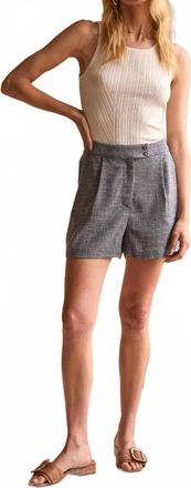 Skies Are Blue Clothing Elastic Waist Two-Button Shorts In Navy