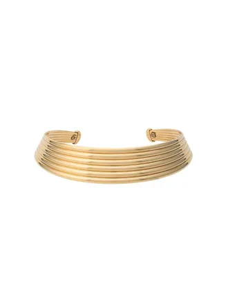 Monet Jewelry 1980s ribbed collar - Gold