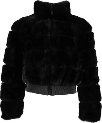Michael Kors Bomber corto in pelliccia a fasce - Jackets - Mujer - Negro - XS