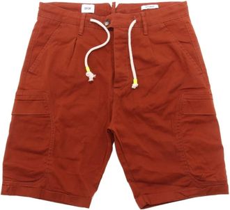 Officina36 Casual Shorts, male, Brown, W30, Rusty Cotton Bermuda Shorts