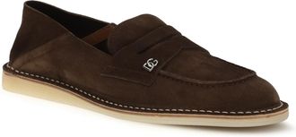 Dolce & Gabbana Mens Suede Loafers Ebano 1