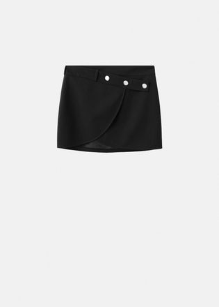 Mango Gonna cintura bottoni nero - Donna - 36 - MANGO