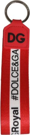 Dolce & Gabbana Logo Polyester Zilver Messing Sleutelhanger - unisex - Sleutelhangers & Tashangers - Rood - ONE Size - Polyester - Accessoires