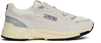 Autry Sneakers Hyperway In Mesh E Suede Bianco/Argento