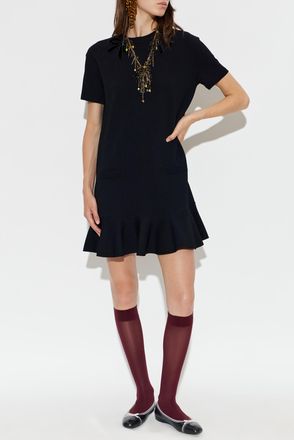 Valentino Garavani Dress With Velvet Appliqu&eacute;s, Womens, Black