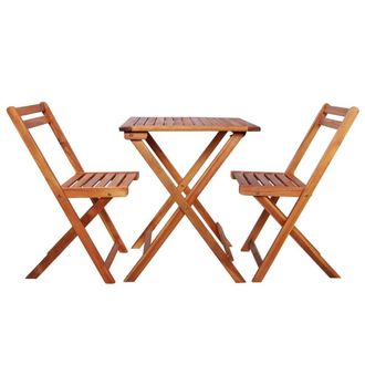 Berkfield Home 3 Piece Folding Bistro Set Solid Acacia Wood in Brown