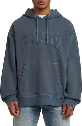 G-Star Appliqu&eacute; Logo Hoodie in Dark Patriot Blue at Nordstrom, Size Xx-Large