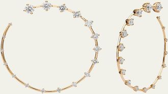 Fernando Jorge Circle Large Earrings in 18k Yellow Gold and Diamonds