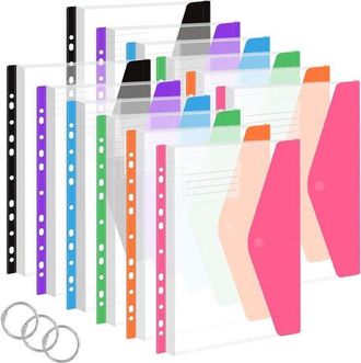 OEM Carpetas Para Documentos A4, Organiza Tus Documentos, Material Pp Impermeable, 12 Unidades, 6 Colores Transparentes