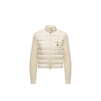 Moncler Padded Wool Zip-up Cardigan White Size XS