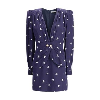 Alessandra Rich Strikprint Mini Jurk