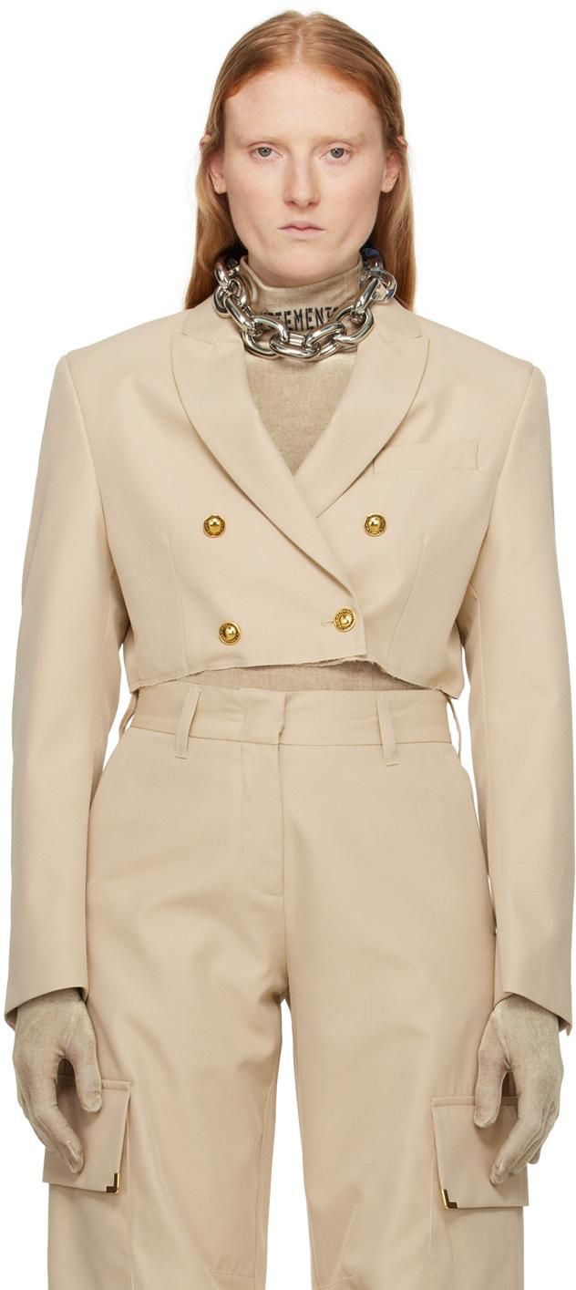ジャケット Brunello Cucinelli Beige double-breasted jacket in wool and Brunello Cucinelli Beige double-breasted jacket in wool and