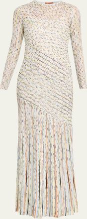 Missoni Draped Striped Sequined Maxi Dress