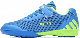 Generic Unisex Comfortable Breathable Football Sneakers - Indoor Outdoor Anti-Slip Training Soccer Shoes for Beginners (Blue,4.5)