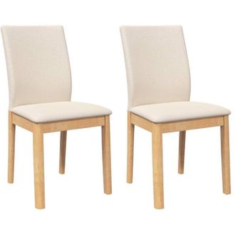 vidaXL Vidaxl - Sedie da Pranzo con Cuscini 2 pz in Legno Massello di Hevea