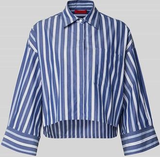 Max & Co. Boxy Fit Hemdbluse aus reiner Baumwolle Modell VELOCE in Marine, Gr&ouml;&szlig;e 32