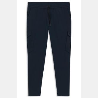 HUGO BOSS Mens Boss T Urbanex Cargolight Tapered-Fit Trousers in Dark Blue