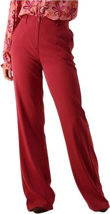 Ydence Rode Elegante Lange Broek Solange - Dames - Wijde Broeken - Rood - XS - Broeken