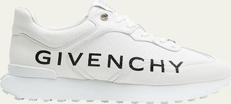 Givenchy Mens Giv Runner Leather Logo Sneakers