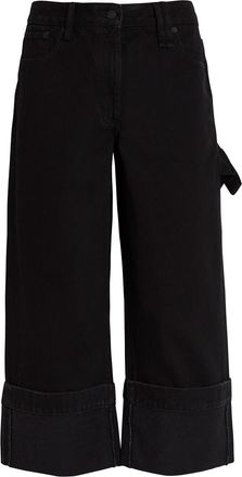 Simone Rocha Simone Rocha Turn-up Straight-leg Cropped Jeans - Black - 10 (UK10 / S)