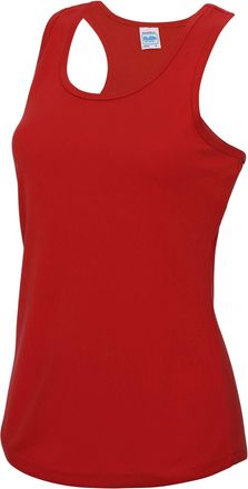 Just Cool Just Cool Girlie Fit Sports Ladies Vest / Tank Top (XL) (Fire Red)
