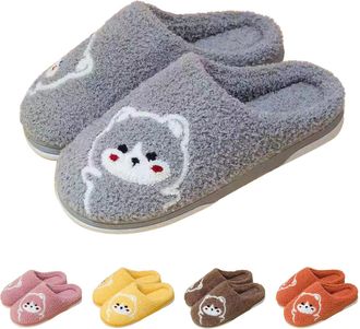 Generic Cartoon Slippers Women Bear Slippers Women Cute Animal Printed Slipper Non Slip Bedroom Slipper Slip On House Shoes Unisex Couple Sliders Soft Plush S