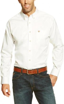 Ariat Solid Twill Button Shirt In White
