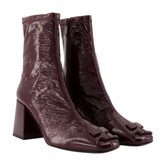 Courr&egrave;ges Womens Patent Synthetic Ankle Boot Burgundy