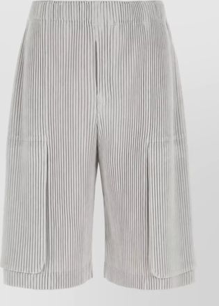 Homme Pliss&eacute; Issey Miyake pleated relaxed-fit cargo bermuda shorts