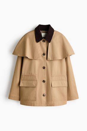 H&M Twilljacke mit Cape-Detail - Beige