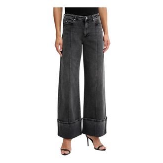 Karl Lagerfeld Jeans, Dames, Grijs, W26, Katoen, Wide Jeans