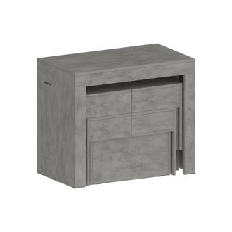 Dmora Conjunto De Mesa Y Sillas Eric, Composici&oacute;n Multiusos, Conjunto Con Consola Y 2 Bancos Extensibles, 100% Made In Italy, 66x25h45 Cm, Gris, Con Embalaj