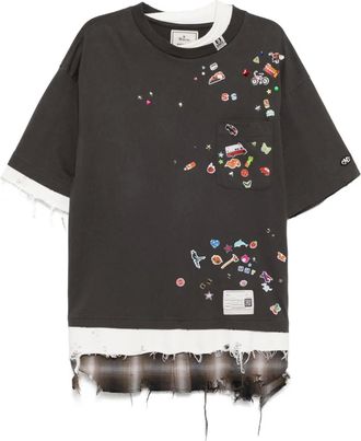 Miharayasuhiro T-shirt con design a strati - Grigio